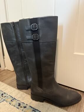 Clark’s Women’s Adalynn Black Leather Boots Size 8.5M New Without Box